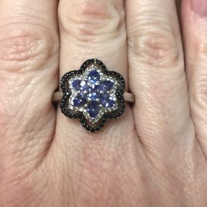 Tanzanite flower ring